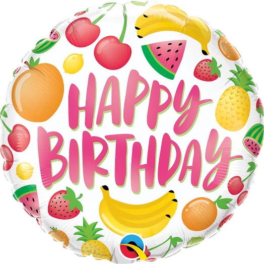 Qualatex Foil Balloon HBD Fruits -5738