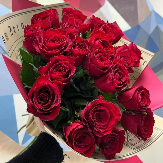 Алые розы Кения 25шт