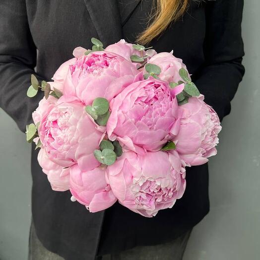 Букет невесты - нежные пионы Сара Бернар 11 шт 💝💍(0006) peony