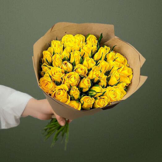 Букет Флоренция (желтые розы 31 шт) Кения 40 см