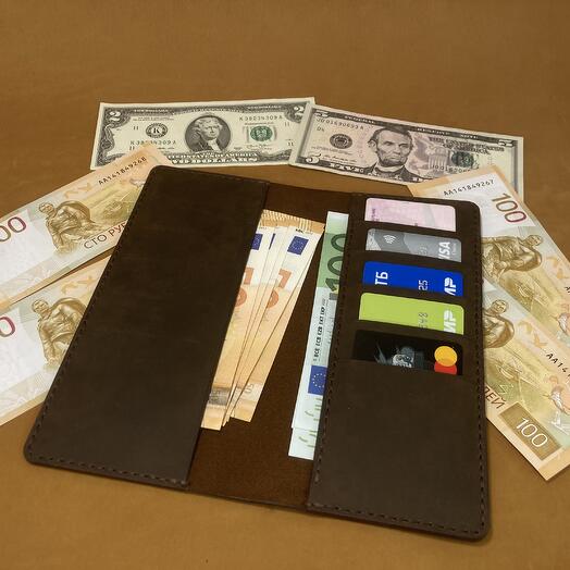 Портмоне из натуральной кожи ручной работы