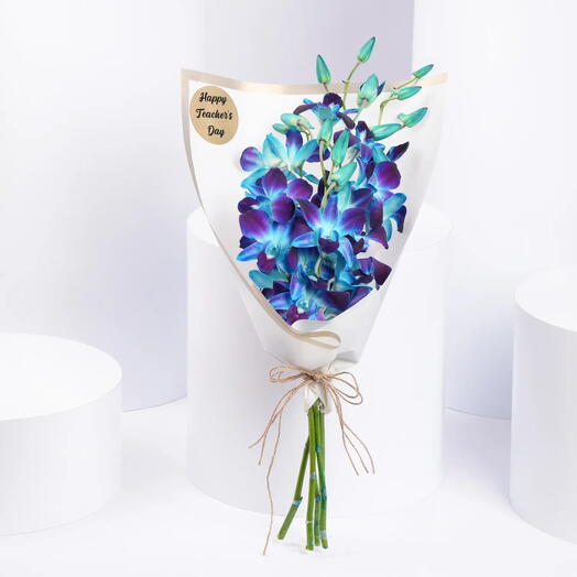 Blue Orchid Bouquet for Teachers