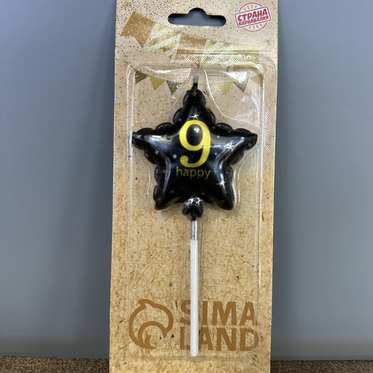 Свеча звезда 9, черный