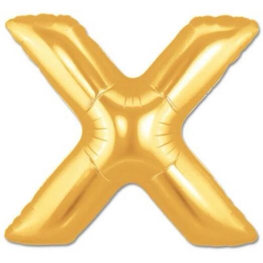 Letter X Golden Foil Balloon