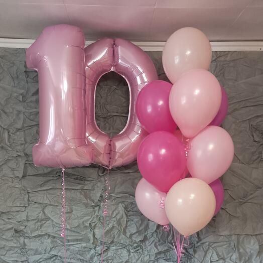 Набор шаров на 10 лет девочке