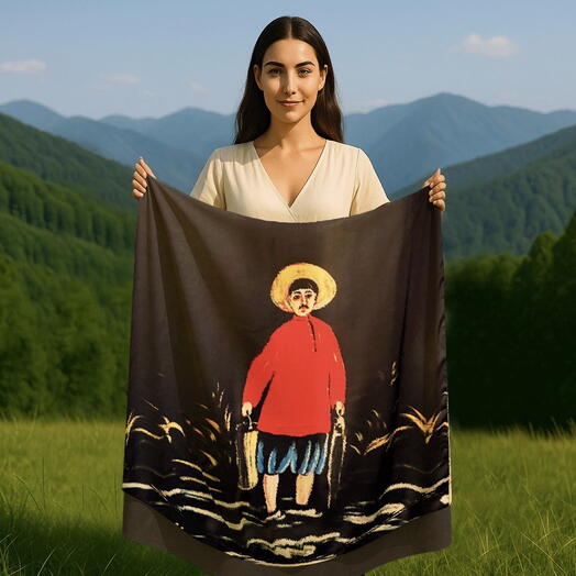 Палантин сувенир Пиросмани «Рыбак». Shawl souvenir Pirosmani Fisherman