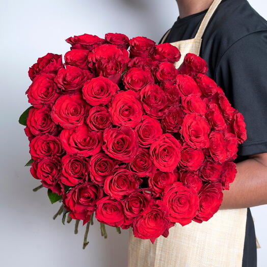 51 Roses Hand Tied Bouquet