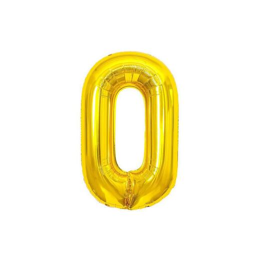 Шар цифра «0» золотая 100 см, наполнение гелий