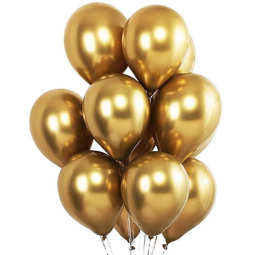 Gold Helium Latex Balloons - 20pcs