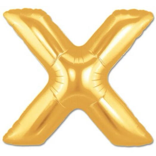 Letter X Golden Foil Balloon-5283