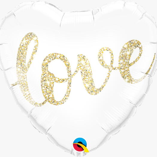 White Heart Love Foil Balloon