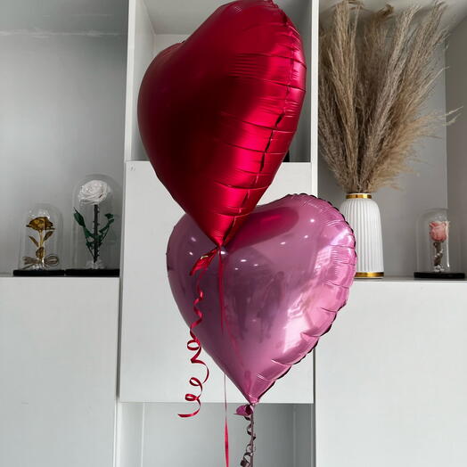 2 Heart Foil Balloons