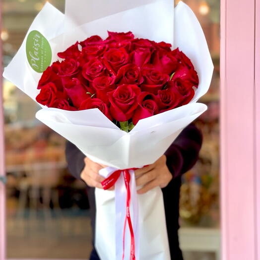 Crimson bouquet 25 red roses