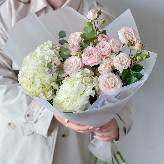 Bouquet with White Hydrangeas