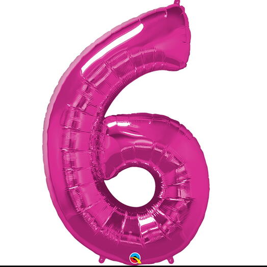 Pink Number Six Helium Balloon -5351