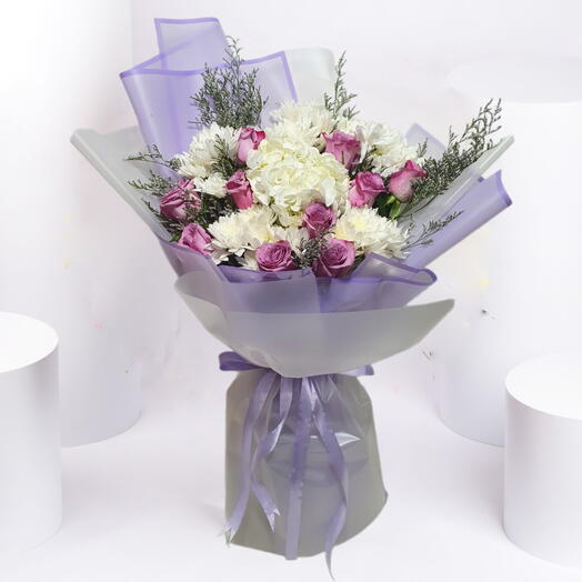 Mix Purple N White  Bouquet