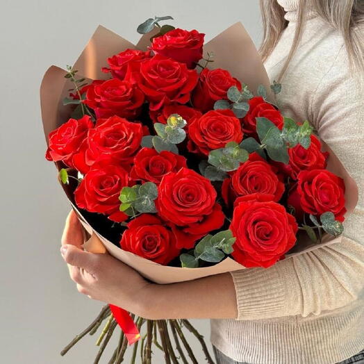 Red Roses   Eucalyptus