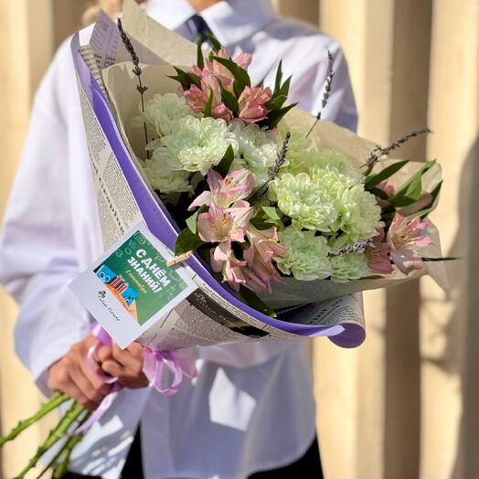 Букет с альстромерией и лавандой🌺