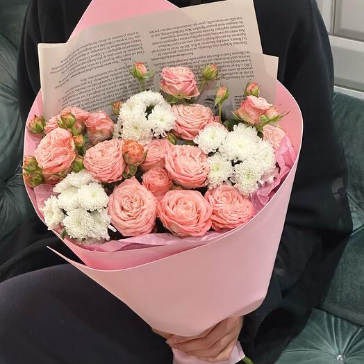 Пионовидные розы и сантини🌸💘