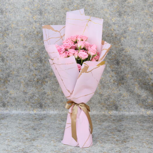 Pink Marble Delight Baby Rose Bouquet