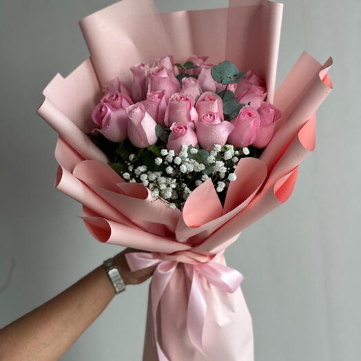 21 Pink Rose Bouquet