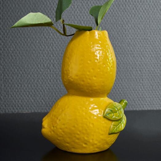 Vase 2 lemons, yellow