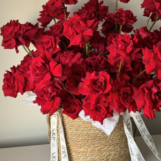 Basket of red roses