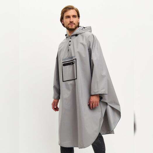 Дождевик-пончо серый Gray S-L