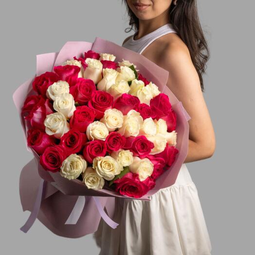 Букет 51 роза 50 см