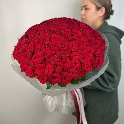 Скидка 30% 😻Букет из 101 красной розы Premium с доставкой по Краснодару