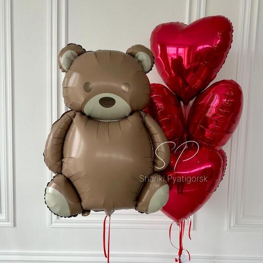 Шар Мишка с сердечками