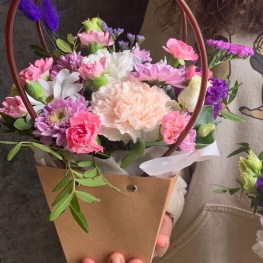 Bolso con flores "felicidad"