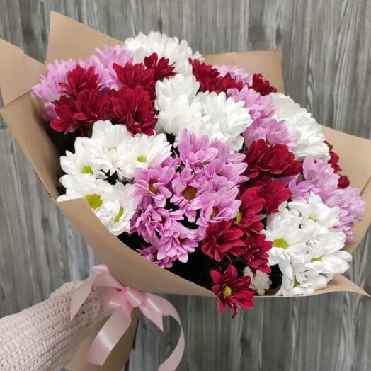 Bouquet of 15 bush chrysanthemums