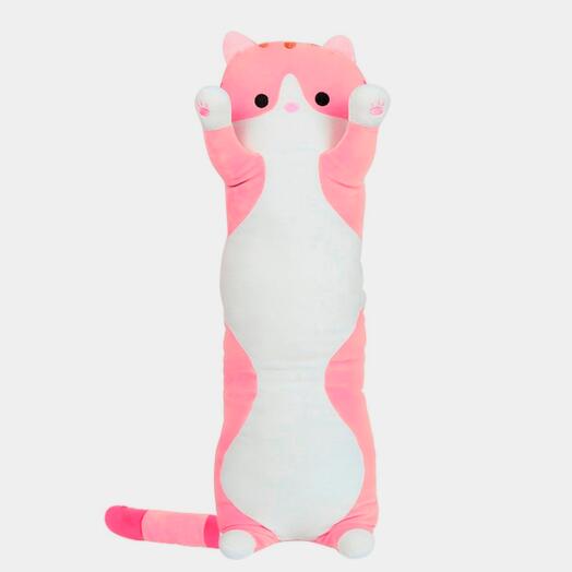 Soft toy Cat sausage 110cm, cat-loaf, pink