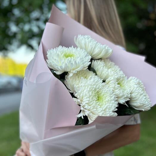 Букет из белых хризантем🤍