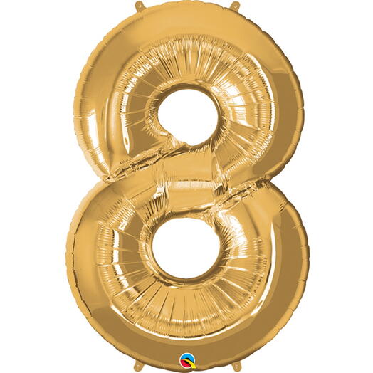 Golden Number Eight Helium Balloon