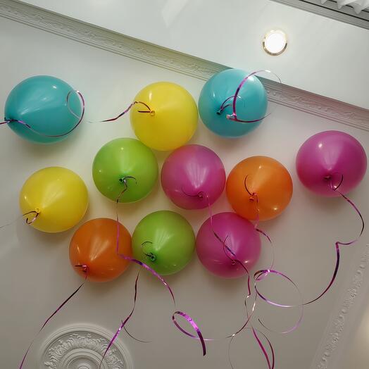 Гелиевые шары под потолок 11 шт