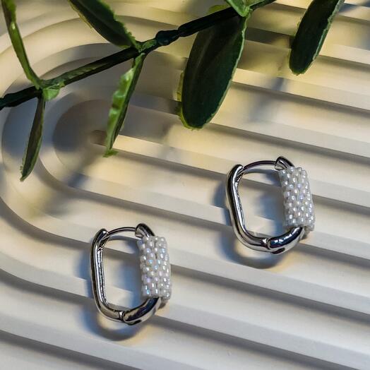 Серьги конго с бисером