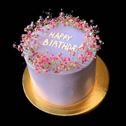 Торт с цветами «Happy Birthday»