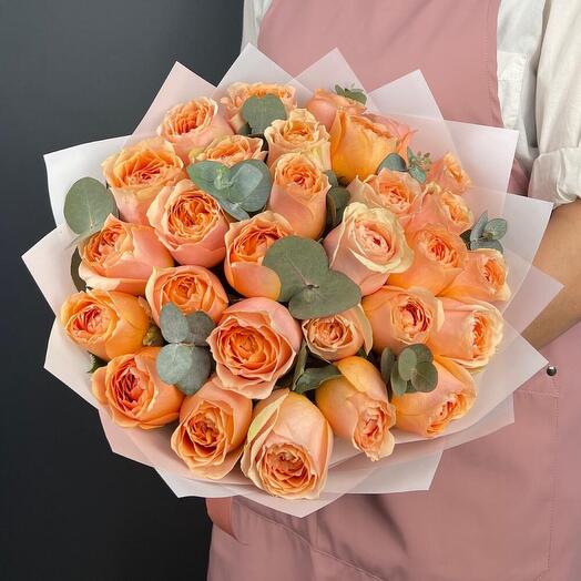 Ramo de rosas peonías de melocotón (29 piezas)