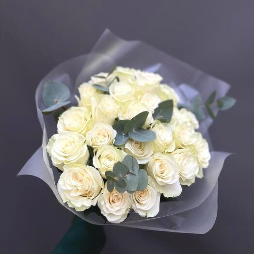 24 White Roses Compliment