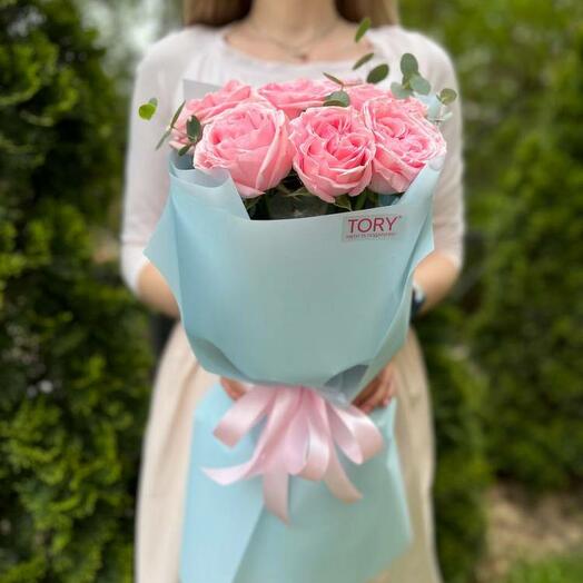 Bouquet of 7 roses Pink Ohara