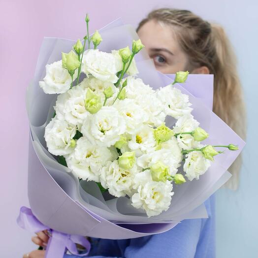 🔝Букет из белой эустомы «Кружева»