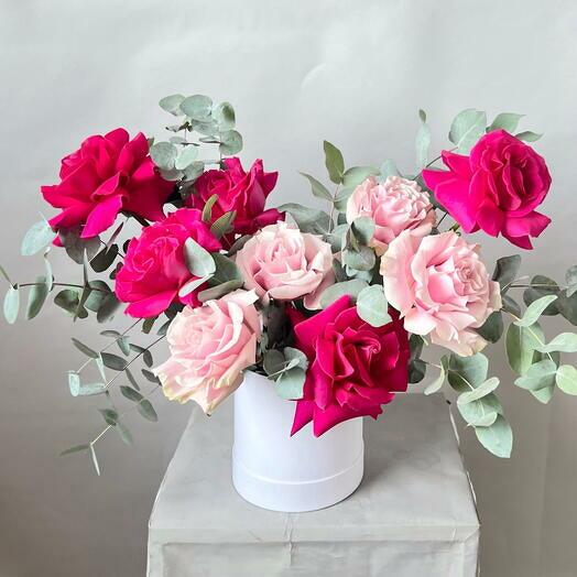 Chic Pink French Roses Hatbox-1939