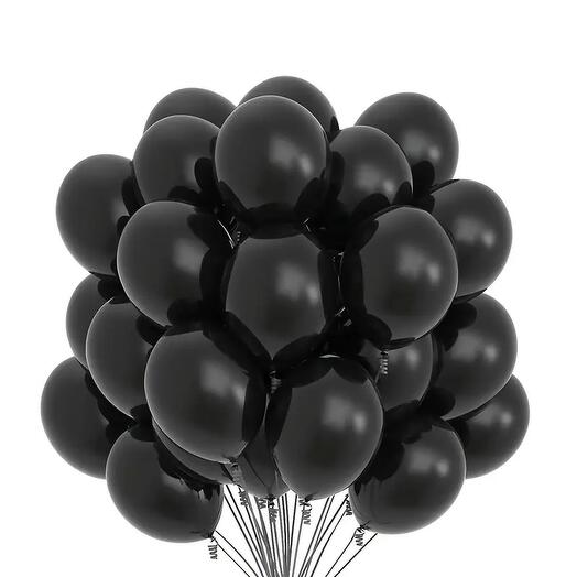 Set of 25 Black latex Balloons