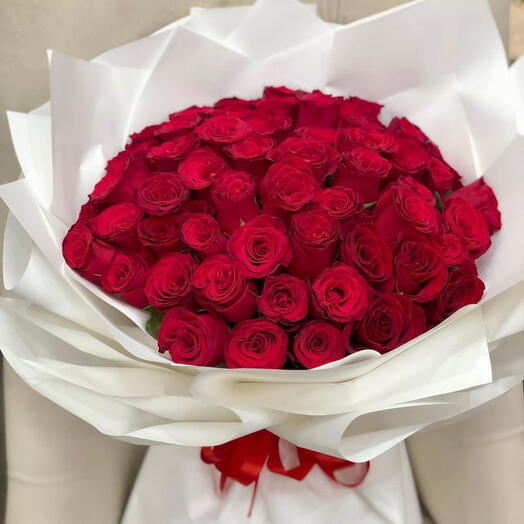 Valentine s 50 Red Roses Bouquet