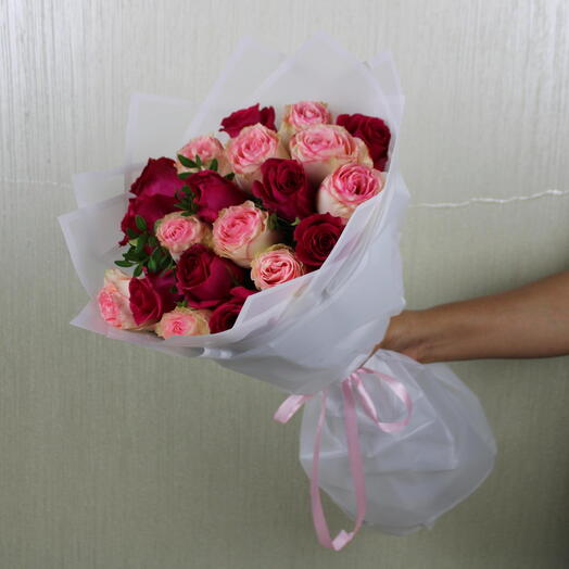 Dark Pink with Pink Shade Rose Bouquet