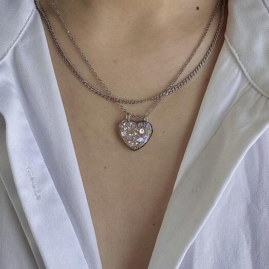 Подвеска-сердце с блестящим принтом