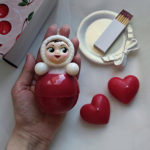 Свеча Неваляшка Подарочный набор для девушки, девочки