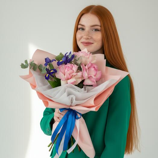 Французская роза и ирис
